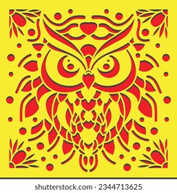 owl invitaion card laser cut design