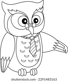 Owl Isolated Coloring Page for Kids