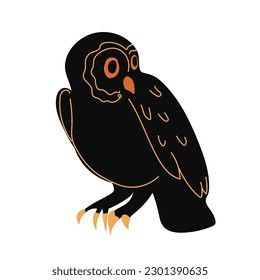 Owl isolated on a white background. Decorative element for Halloween. Vector illustration.