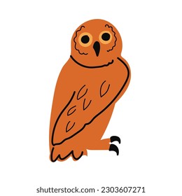 Owl isolated on a white background. Decorative element for Halloween. Vector illustration.