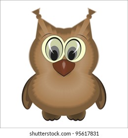Owl isolated on white background - vector illustration