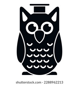 Owl knowledge icon simple vector. University college. School building