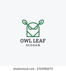 Ilustração do vetor do modelo de design do ícone do logotipo da folha da coruja