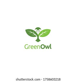 owl leaf logo unique, creative and simle