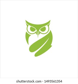 owl leaf logo unique and simple