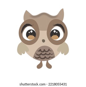 Owl With Light Brown Eyes, Bright Tones.