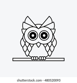 Owl, Line art.