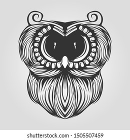 Owl Line Art Decorative Tattoo Stock Vector (Royalty Free) 1505507459 ...