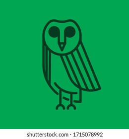 Owl Line Art Logo Design Template