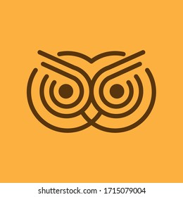 Owl Line Art Logo Design Template