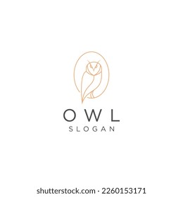 Owl line art logo icon design template