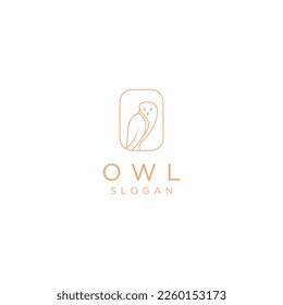 Owl line art logo icon design template