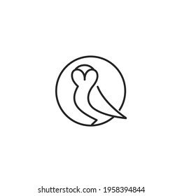logotipo de arte de línea de owl, plantilla de diseño de vector