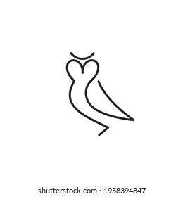 owl line art logo, vector design template