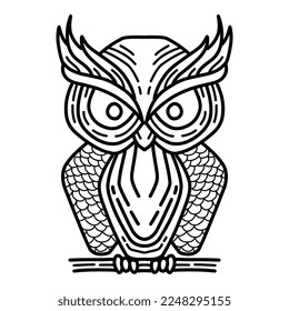 owl line art logo vector illustration