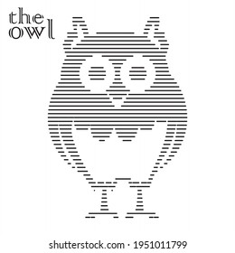DISEÑO SIMPLE DE ARTE DE LÍNEA OWL DISEÑO DE VECTOR BLANCO NEGRO