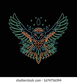owl line art vector design