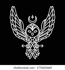owl line art vector design