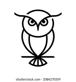 owl line art vector icon logo design