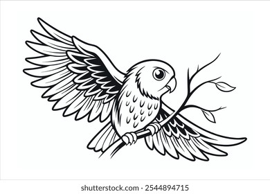 Owl Line Art Vector Illustration