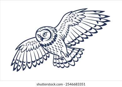 Owl Line Art Vector Illustration