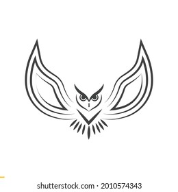 Owl Line Art Vector Logo Design for Business and Company