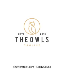 owl line concept logo design