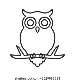 Owl line icon. Owl bird silhouette  vector design illustration.