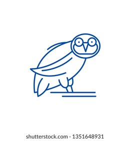 Owl line icon concept. Owl flat  vector symbol, sign, outline illustration.