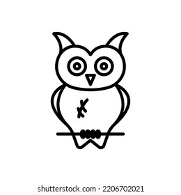 Owl line icon illustration. icon related to Halloween. Line icon style. Simple design editable