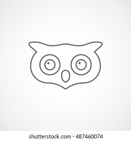 Owl  Line Icon On White Background