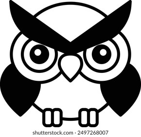 A owl in line icon style