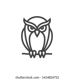 Owl Line Icon Vector Illustration