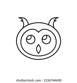 owl line icon for web and mobile, modern minimalistic flat design. Vector black icon isolated on white background.