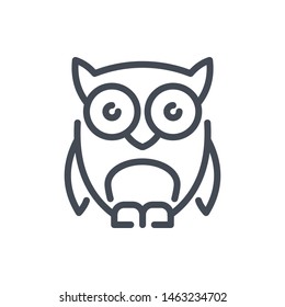Owl line icon. Wisdom vector outline sign.