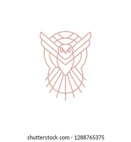 owl line illustration design