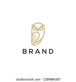 owl line logo design