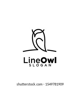 owl line logo icon design vector illustration