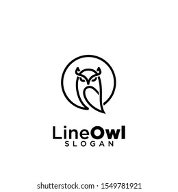 owl line logo icon design vector illustration