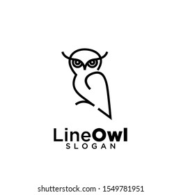 owl line logo icon design vector illustration