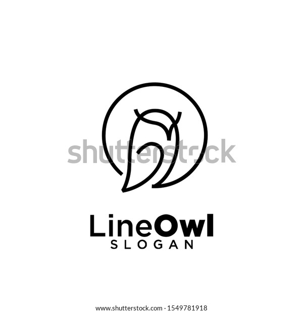 Owl Line Logo Icon Design Vector のベクター画像素材 ロイヤリティフリー