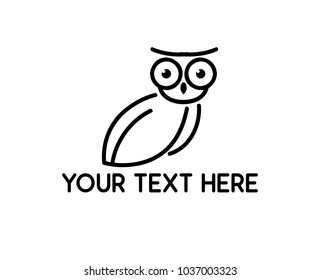 owl line logo illustration design.simple line style design.designed for brand and identity