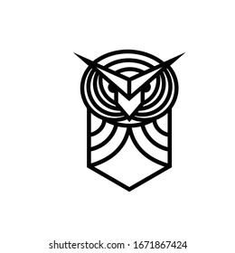 Diseño de plantilla de logotipo de línea de búho.  Ilustración vectorial