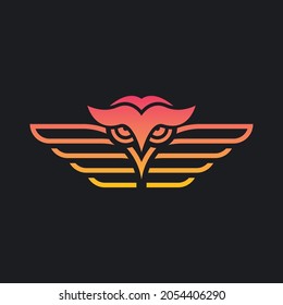 Owl line logo template vector icon design