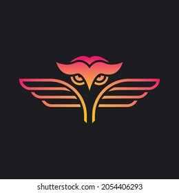 Owl line logo template vector icon design