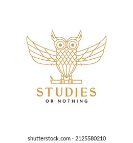 owl line mosaic modern logo design, vector graphic symbol icon illustration creative idea