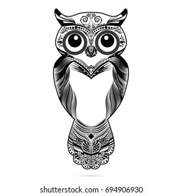 owl in line on vector