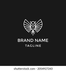 owl line outline simple minimalist logo design graphic vector download