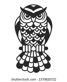 owl line vector decor, geometric 