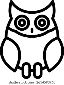 Owl Line Vector Icon Design